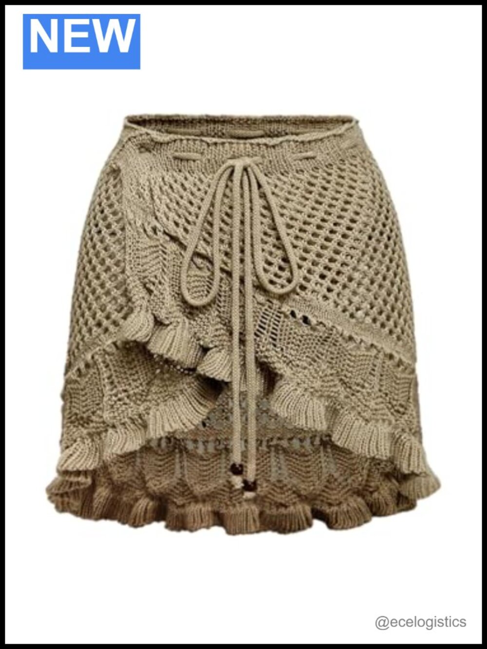 Crochet Beach Wrap Mini Skirt Coverup Hollow Out Knit Swimsuit Cover Up